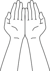 両手で何かをすくう女性の手元