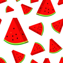 seamless pattern watermelons on a white background