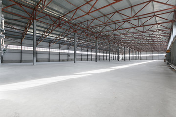 Interior of empty warehouse or garage