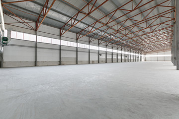 Interior of empty warehouse or garage