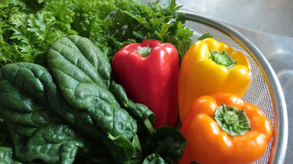 カラーピーマン赤黄オレンジ