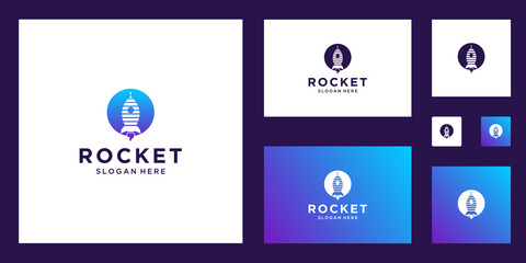 rocket marketing abstract logo design inspiration
