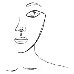 Vector women. Vector hand drawn illustration