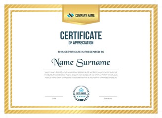 Certificate. Template diploma currency border. Award background Gift voucher. Vector illustration.