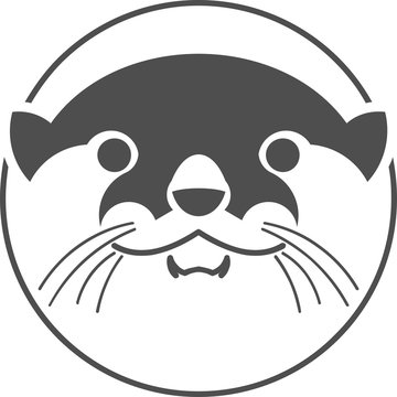 logo design silhouette character otter