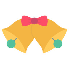 Christmas Decoration Church Brass Bell Vector Flat Icon design