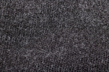 Gray Knitted woolen fabric closeup, background or texture