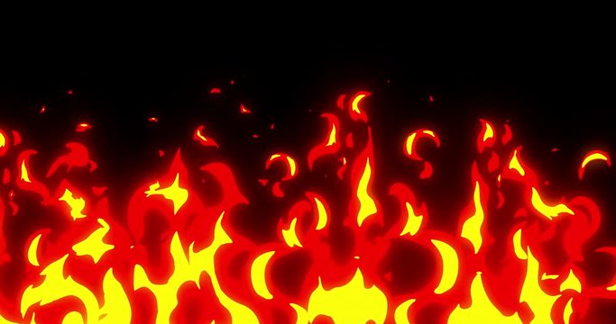 Fire Cartoon Wall Speed Animation Hand Drawn. 2d Fire Cartoon Elements Motion Graphics 4K resolution with Alpha channel. Easy to use, Drop .mov files into your project.