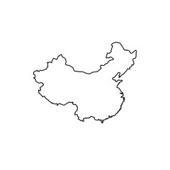 China map flat icon, China Blank Map Isolated on White Background