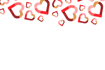 Valentines day card with hearts and copy space for text. Holidays background, greeting card. Love concept