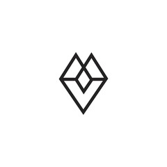Fototapeta premium MV M V Letter Logo Design Template