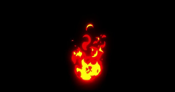 Bonfire Cartoon Animation Hand Drawn. 2d Fire Cartoon Elements Motion Graphics 4K resolution with Alpha channel. Easy to use, Drop .mov files into your project.