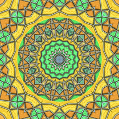3d effect - abstract polygonal mandala design