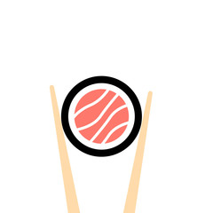 Sushi logo fish food japan restaurant. Vector