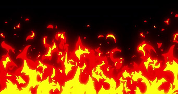 Fire Cartoon Wildfire Small to Big Step Animation Hand Drawn. 2d Fire Cartoon Elements Motion Graphics 4K resolution with Alpha channel. Easy to use, Drop .mov files into your project.