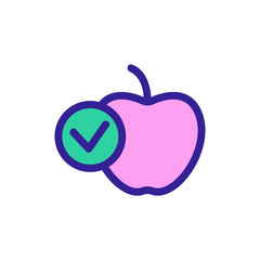 Health apple icon vector. Thin line sign. Isolated contour symbol illustration