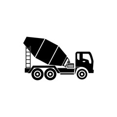 Fototapeta premium Concrete mixer truck icon vector