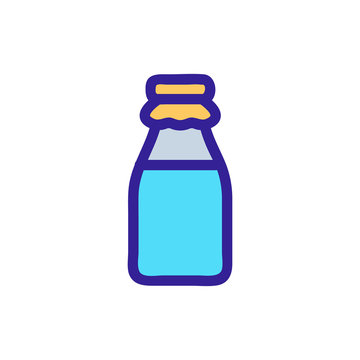 milk bottle icon vector. Thin line sign. Isolated contour symbol illustration