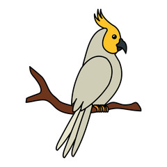 parrot bird in tree branch isolated icon vector illustration design