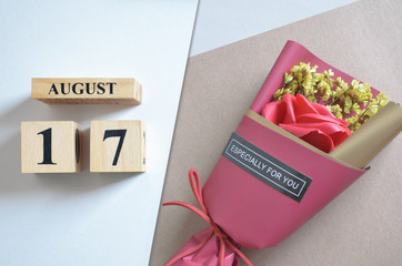 August 17, Rose bouquet for Special date.