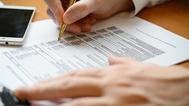 Man checking business results, selective focus, economic concept