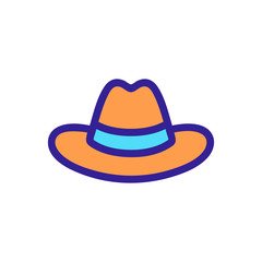 hat icon vector. Thin line sign. Isolated contour symbol illustration