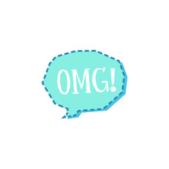 OMG! phrase in comic books speech bubble cartoon vector illustration isolated.