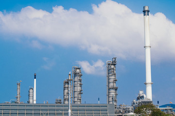 Industrial zone,The equipment of oil refining,Close-up of industrial pipelines of an oil-refinery...