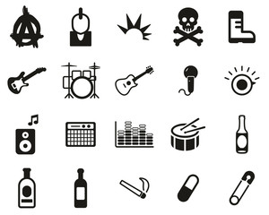 Punk Music & Culture Icons Black & White Set Big