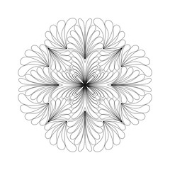Water drop pattern of mandala with floral coloring book for meditation relax style.