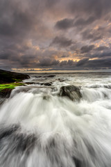 Cloudy Sunset on Mengening Beach