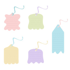 Cute set of vector tags, pastel colored!
