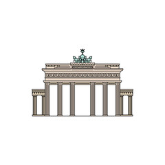 Brandenburg Gate famous tourist landmark, sketch vector illustration isolated. © sabelskaya