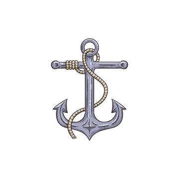 Anchor icon isolated on white background -nautical ship equipment i