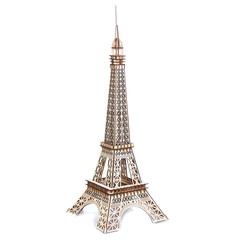 Fototapeta na wymiar Legendary Eiffel tower in Paris, France in a white background