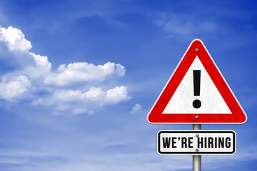 We are hiring - road sign message