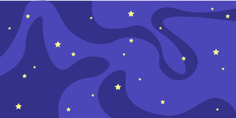Space flat vector background with stars. Space for your text.