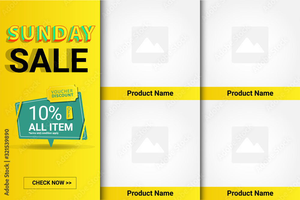 Poster Yellow ui design ads banner template app or website e commerce vector eps 10