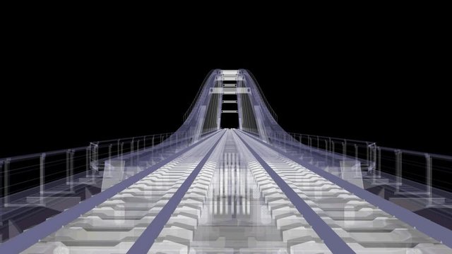 The BIM model of the railway bridg of wireframe view