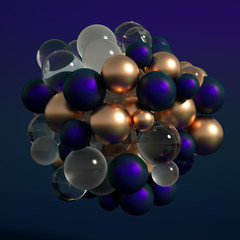 Abstract metal background. 3d illustration, 3d rendering.