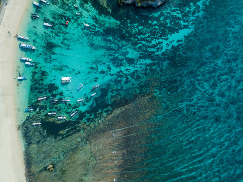 Indonesia, Bali, Aerial view of Lembongan island