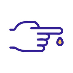 finger blood icon vector. Thin line sign. Isolated contour symbol illustration