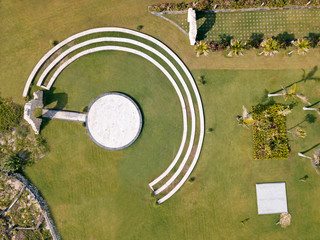 Indonesia, Bali, Nusa Dua, Aerial view of open air scene