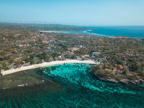 Indonesia, Bali, Aerial view of Lembongan island