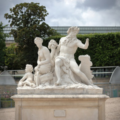 Statue group called La Loire et le Loiret at Tuileries garden 