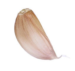 Garlic clove isolated on white background, macro