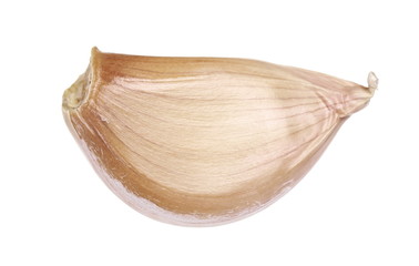 Garlic clove isolated on white background, macro
