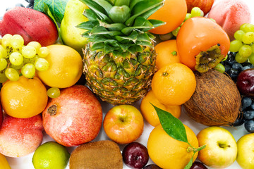 composition with a lot of differrent fruits. exotic fruits