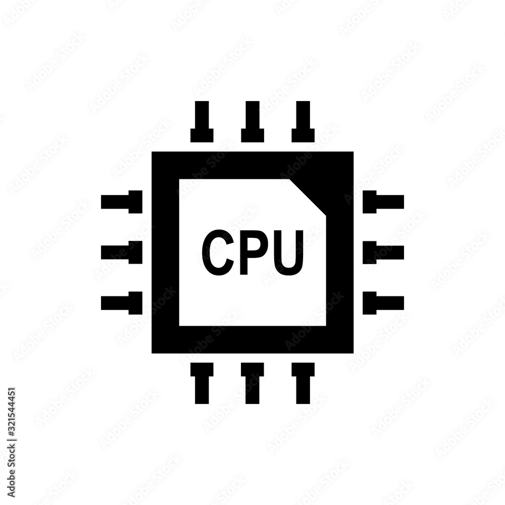 Aufkleber processor chip vector icon style illustration data science eps