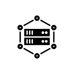 Network Server Vector Icon style illustration Data Science EPS